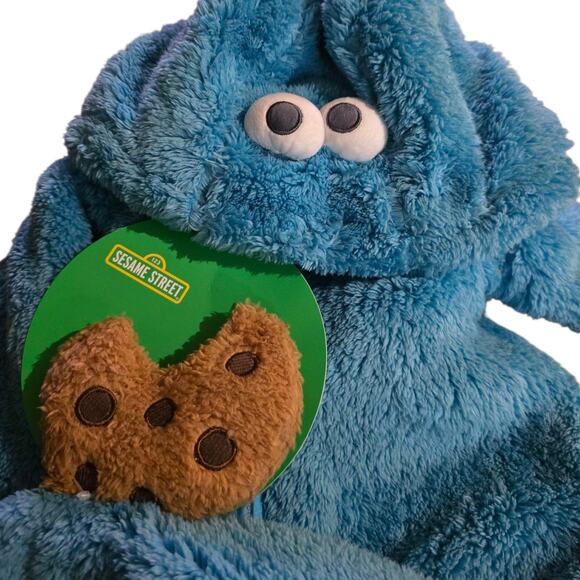 Sesame Street Cookie Monster footie costume pajama Baby 6-9 M cookie lovey toy - Picture 4 of 8
